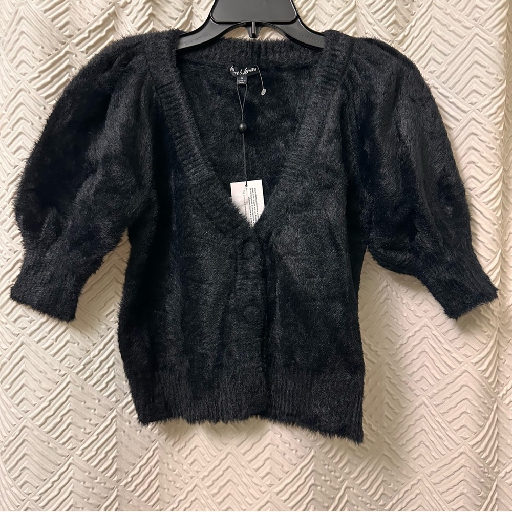 For love and lemons fuzzy cropped cardigan